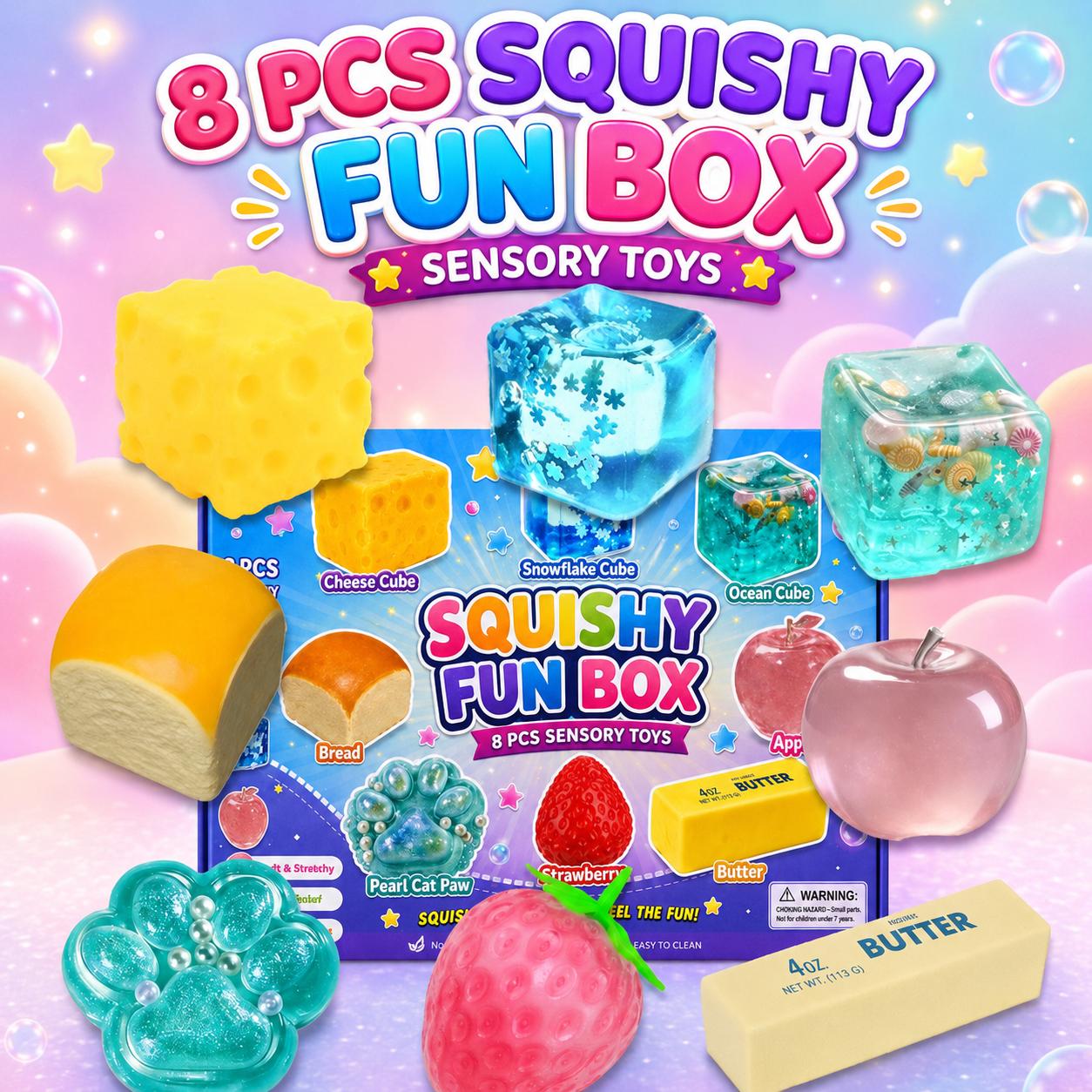8pc Squishmee FunBox Sensory Set